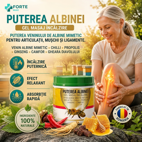 Puterea Albinei Gel de Masaj – Efect Încălzitor și Relaxant